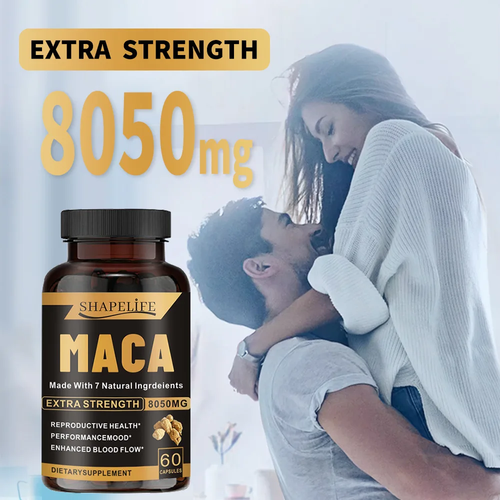 Black Maca Booster for Men & Women Relieve Fatigue, Increase Size, Improve Endurance Natural Maca Pills 60 Capsules