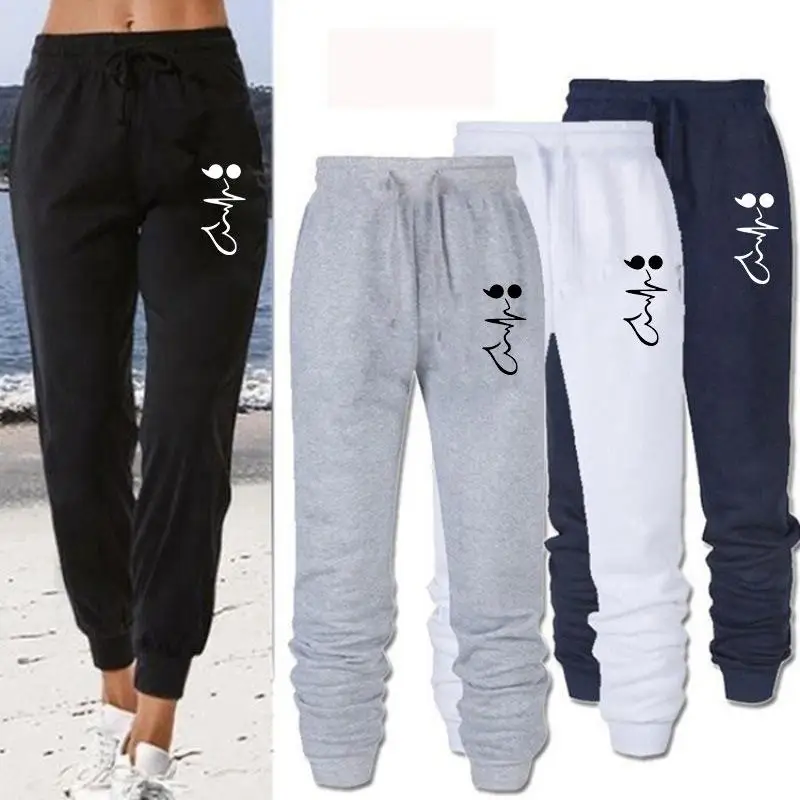 Women Heart Printed Sweatpants High Quality Cotton Long Pants Jogger Trousers Outdoor Casual Fitness Jogging Pants autumn men s sportswear fashion casual sweatshirt trousers two piece jogging sportswear men s outdoor breathable cycling wear