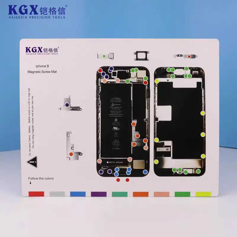 아이폰 15 14 13 12 11 X XS MAX 자기 나사 매트 수리 기술자 분해 패드에 대한 전문 자기 나사 작업 패드