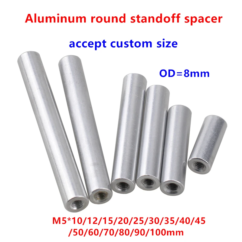10pcsM5AluminumstandoffcolumnroundaluminumalloystandoffspacerstudM510121520.jpg