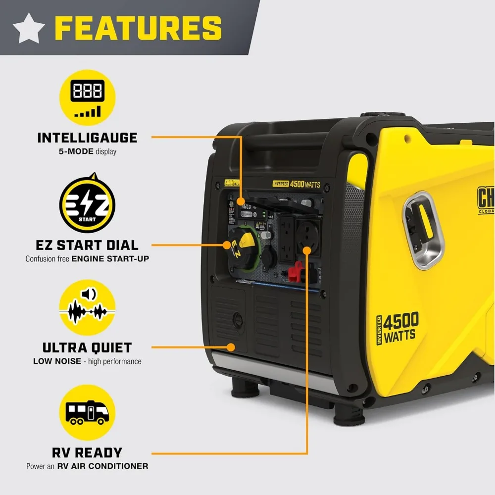 Power Equipment 4500-Watt RV Ready Portable Inverter Generator with Quiet Technology and CO Shield, Generator