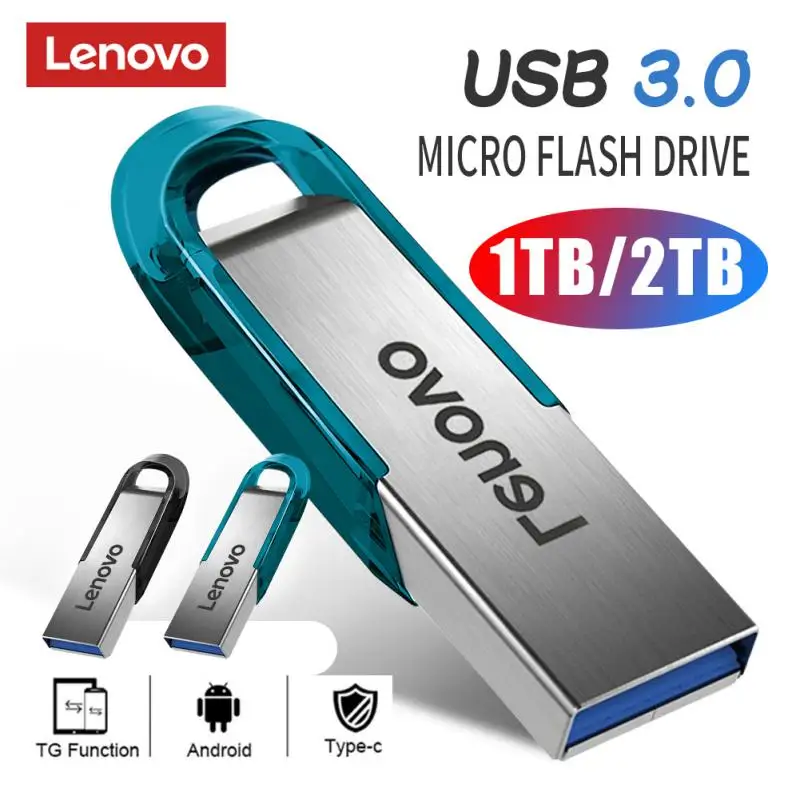 Lenovo Pen Drive 2Tb Usb 3.0 Flash Drive 1Tb Pendrive Memory Stick Type-C Micro Usb Stick Per Scheda Video/Mini Fotocamere/Ps Vita