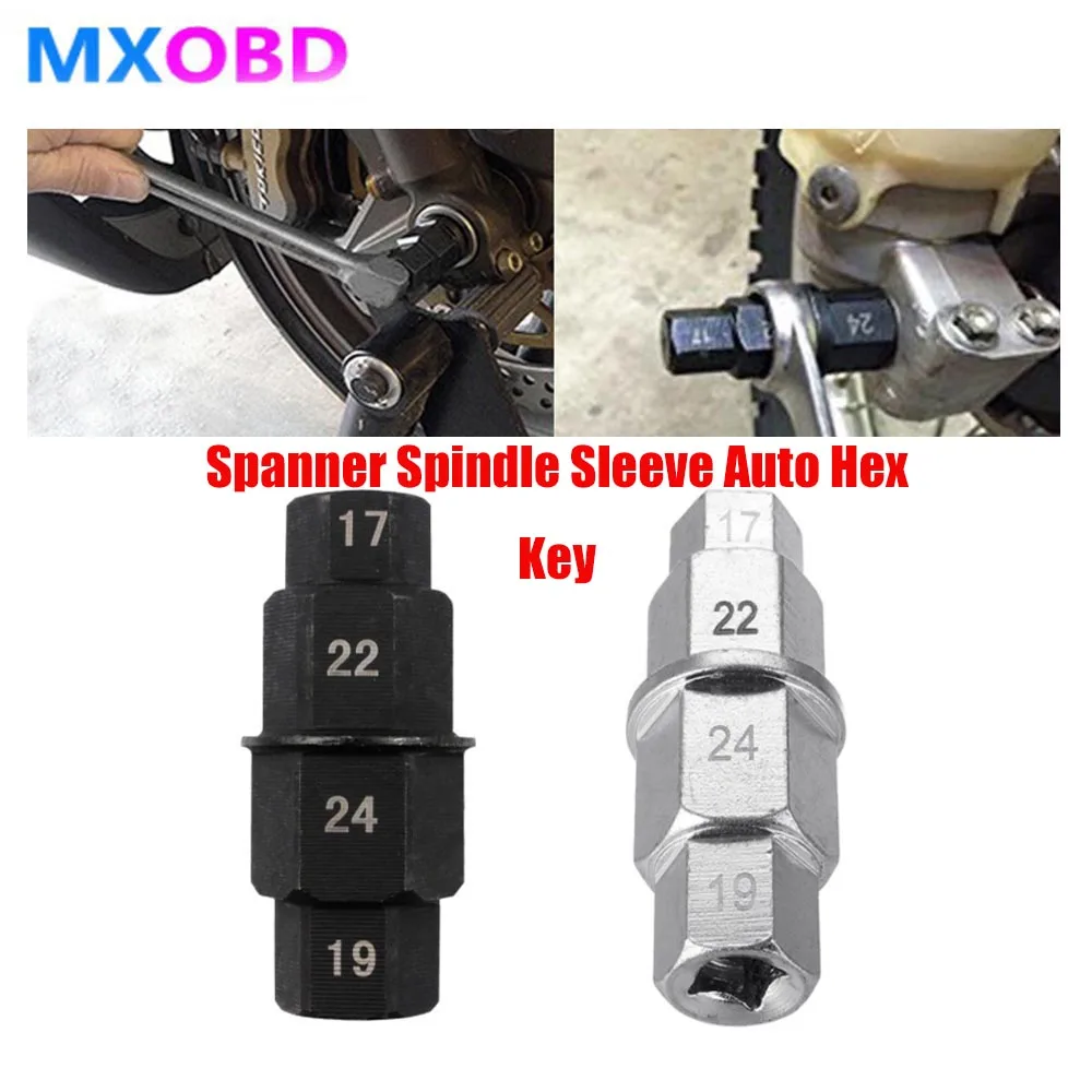 1PCS 17 19 22 24mm Motorcycle Front Rear Wheel Hex Spindle Driver Removal Axle Tool for Honda Kawasaki Suzuki BMW YAMAHA dirt bike axle