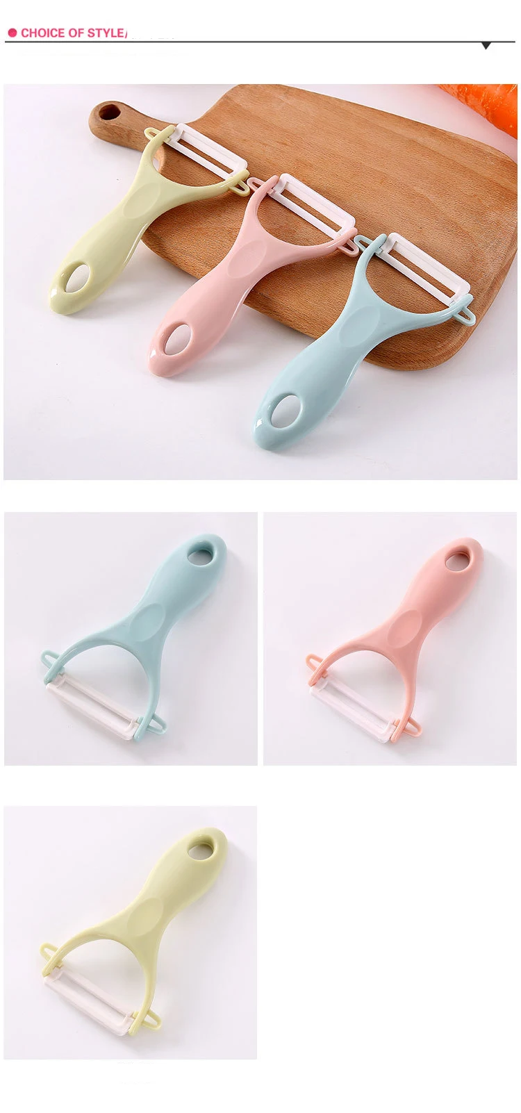 Description Picture 4 of itemCeramic Fruit Peeler Kitchen Multi-Function Planer Household Potato Peele Cucumber Carrot Grater