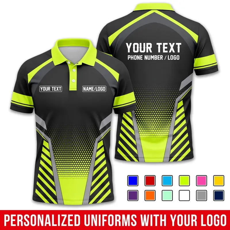 Fashion Men Women Stripe Graphic Polo Shirt For Men Custom Name Logo Text 3D Printed Polo Shirts Trend Button Up Sports Tops Tee - Image 9