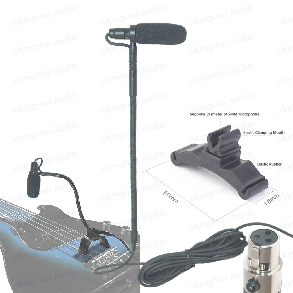 Professional Musical Instrument Condenser Gooseneck Microphone System For Guitar Saxophone Violin Piano Cello Bass Clarinet