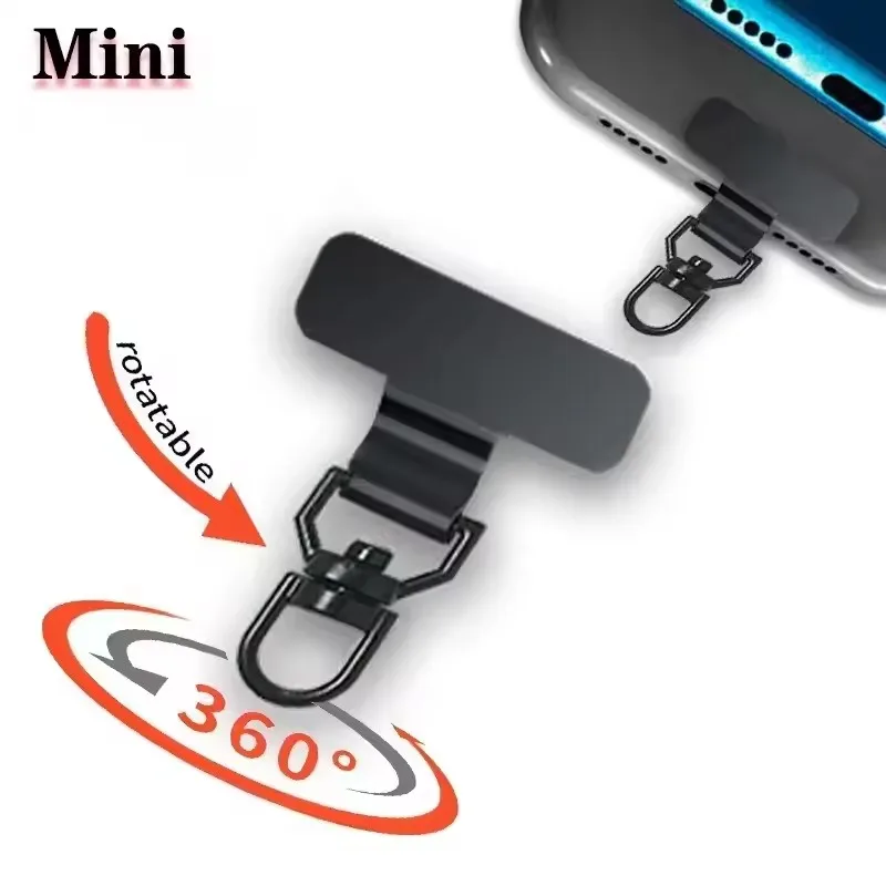 360° Rotatable Ultra-Thin Phone Lanyard Clip with Anti-Lost Strap