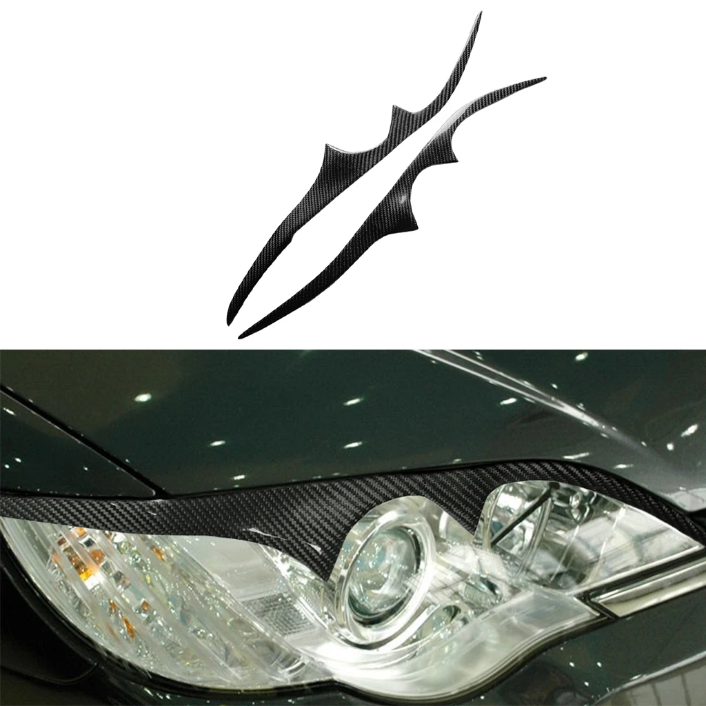 

1pair Real Carbon Fiber Car Headlights Eyebrow Eyelids Trim Cover For Subaru Legacy Outback JDM 2006 2007 2008