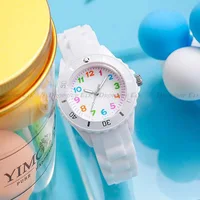 Kids Analog Watch for Boys Girls Soft Silicone Band Colorful Number Cute Watches for Children  Resistant Quartz Wristwatch 2