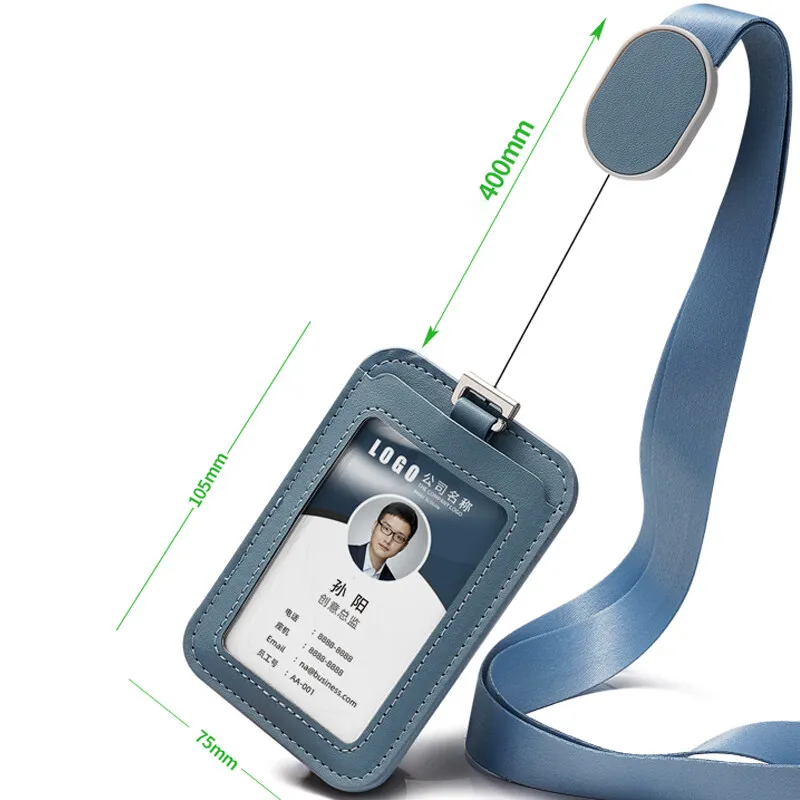 직장 ID 배지 홀더 개폐식 끈 학생 기능 캠퍼스 식사 카드 보호 커버 버스 카드 홀더 학교 사무용품