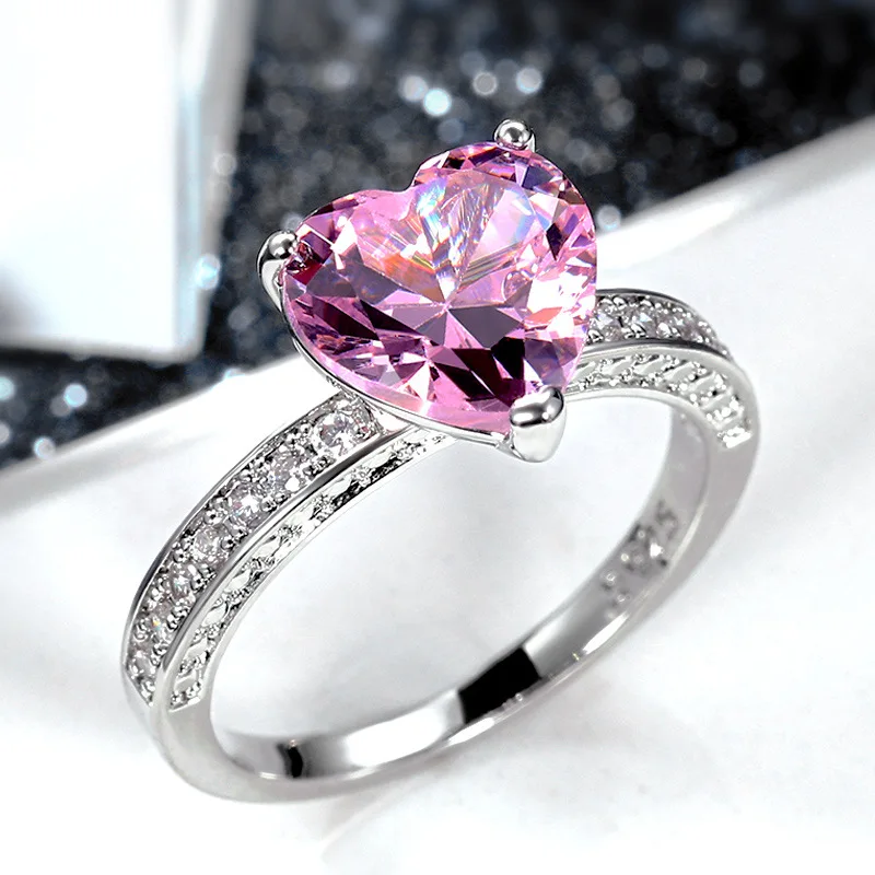 2ct Pink Heart Shape Ring