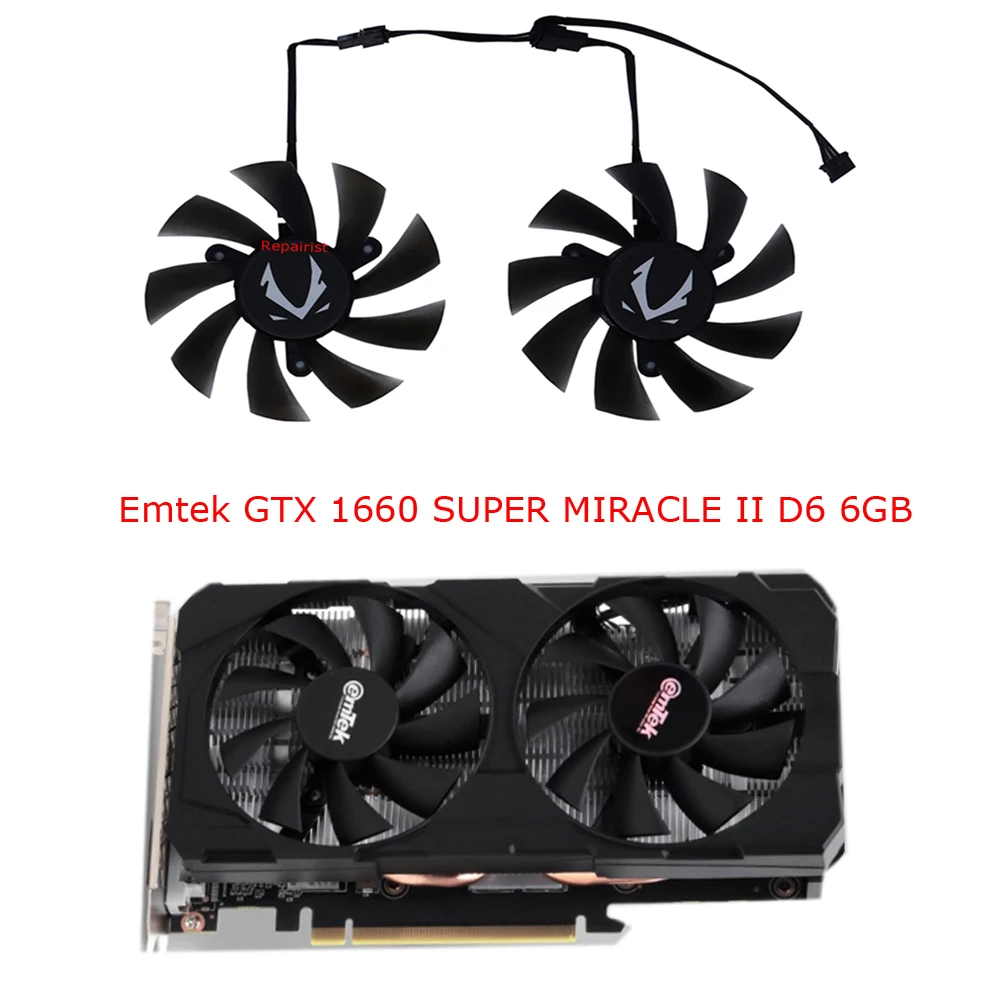 2 개/대 CF9015H12S GA92S2H,GPU Cooler,GPU 쿨러,그래픽 팬,적용 대상 Emtekinc EMTEK GTX1660 SUPER MIRACLE II D6 6GB,대체 PLA09215B12