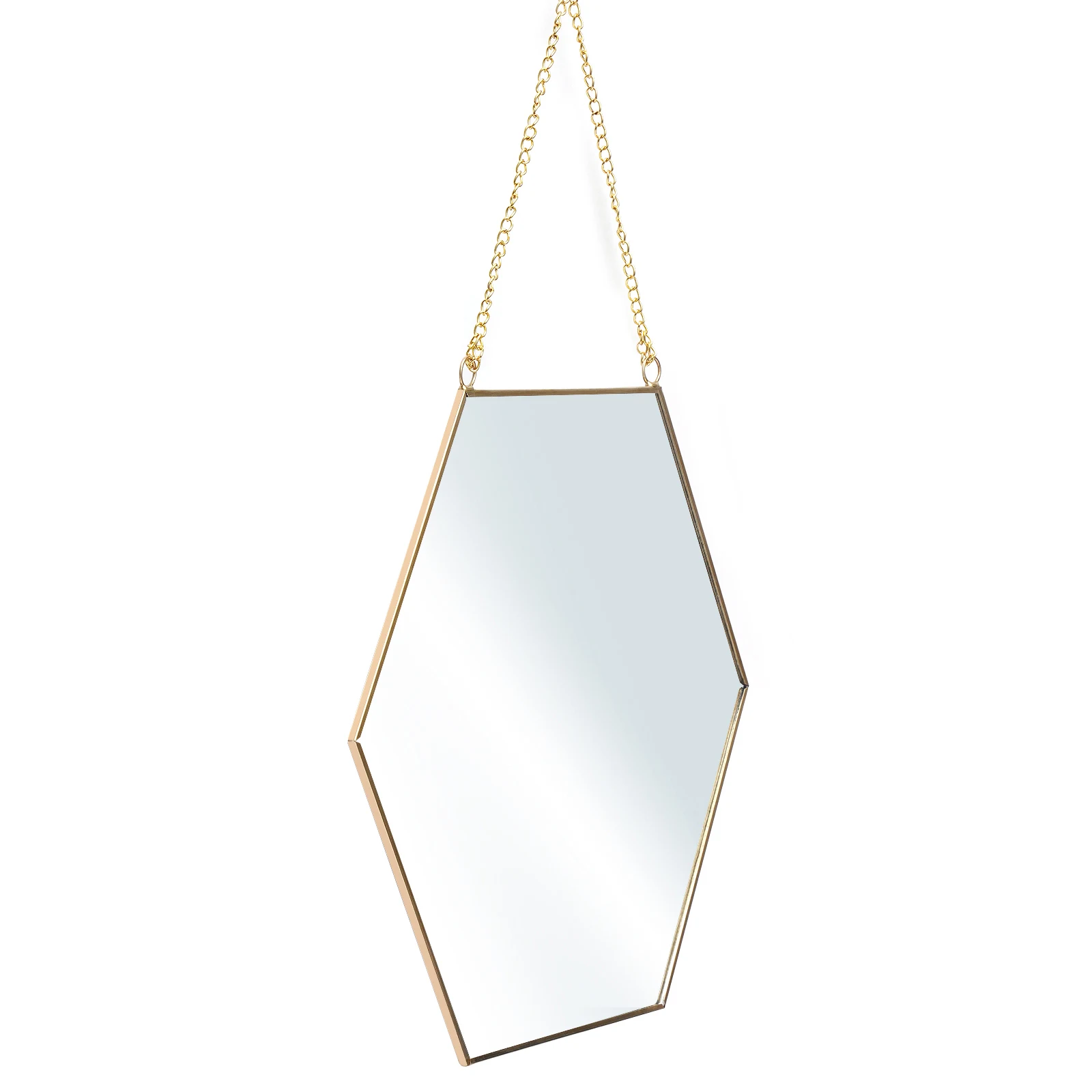 LOYALHEARTDY Wall Mounted Mirrior Creative Unique Mirrored Clean Home Wall Hanging Geometric Mirror Bathroom Makeup Decoration