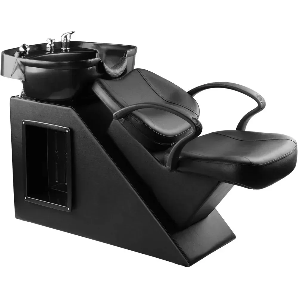 Description Picture 2 of itemShampoo Barber Backwash Chair, ABS Plastic Shampoo Bowl Sink Chair for Spa Beauty Salon (Black)