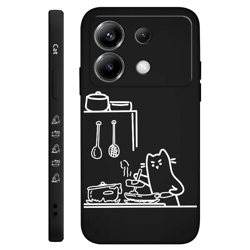Cooking Cat Themed Silicone Phone Case - Charming & Durable Cover