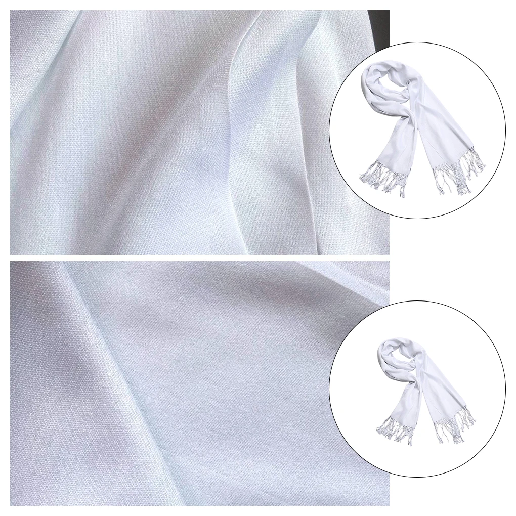 White Tassel Scarf Winter Unisex Cotton DIY Tie-dye Soft Scarves Decorative Cold Weather Neck Crafting Handicraft 3