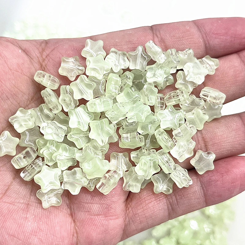 New 30pcs 8mm Five-pointed Star Matte Glass Beads Loose Spacer Beads for Jewelry Making DIY Handmade Bracelets Earrings