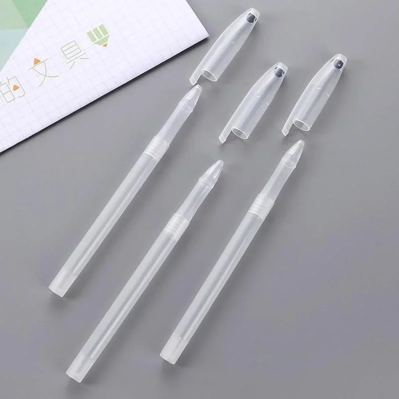 10pcs Gel Pen Shell Ballpoint Transparent Cover Clear Pen Stationary Office School Supplies Writing Tools Education Supplies