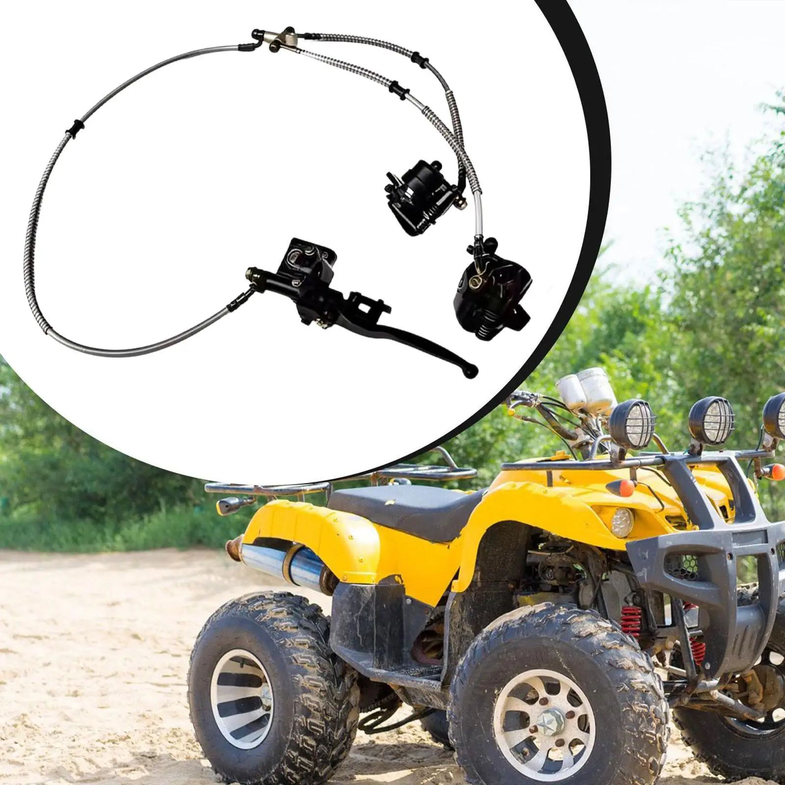 프리미엄 메탈 고카트 브레이크 키트, 쿼드 ATV 골프 카트용 전륜 트윈 캘리퍼 마스터 실린더 어셈블리