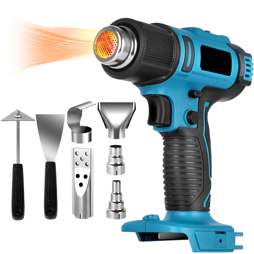 Handheld Hot Air Gun Cordless Heat Gun Industrial Home Hair Dryer Temperatures Adjustable For Makita 18V Battery Power Tool