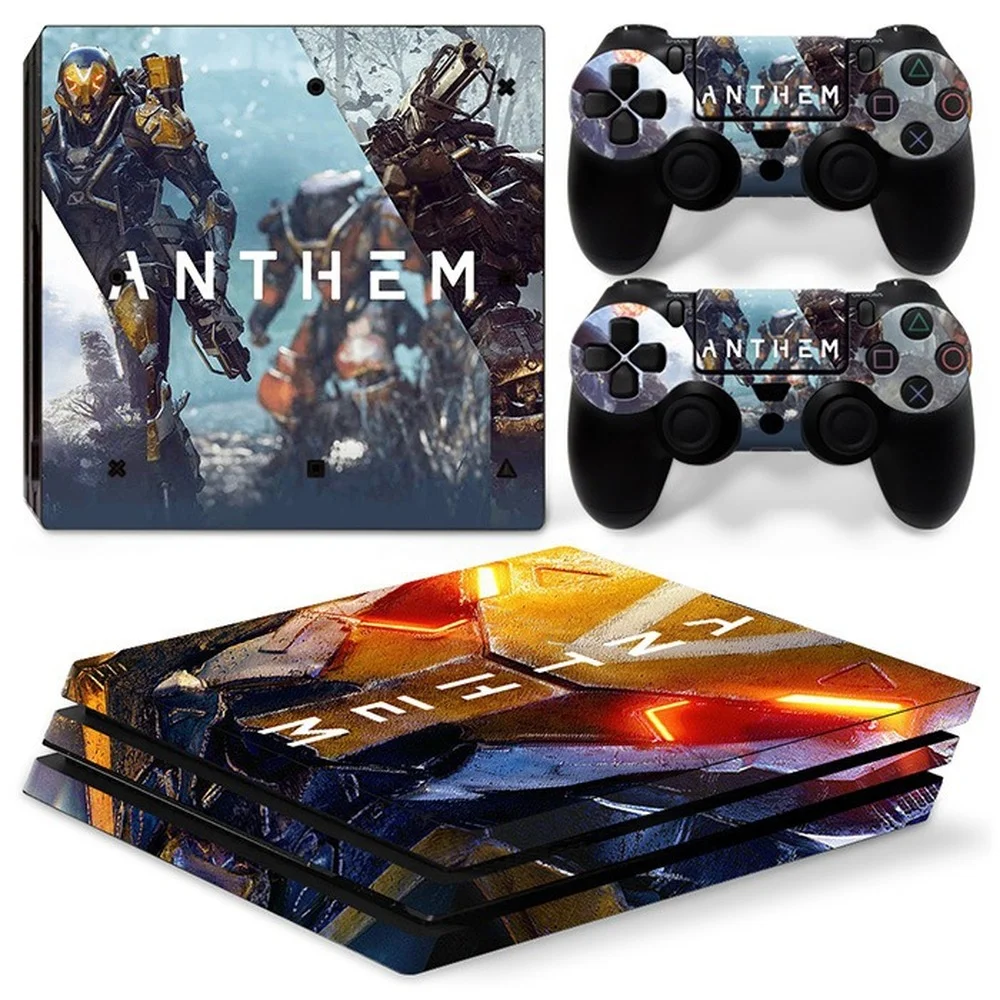 For Ps4 Pro Anthem Pvc Skin Vinyl Sticker Decal Cover Console Dualsense Controllers Dustproof Protective Sticker