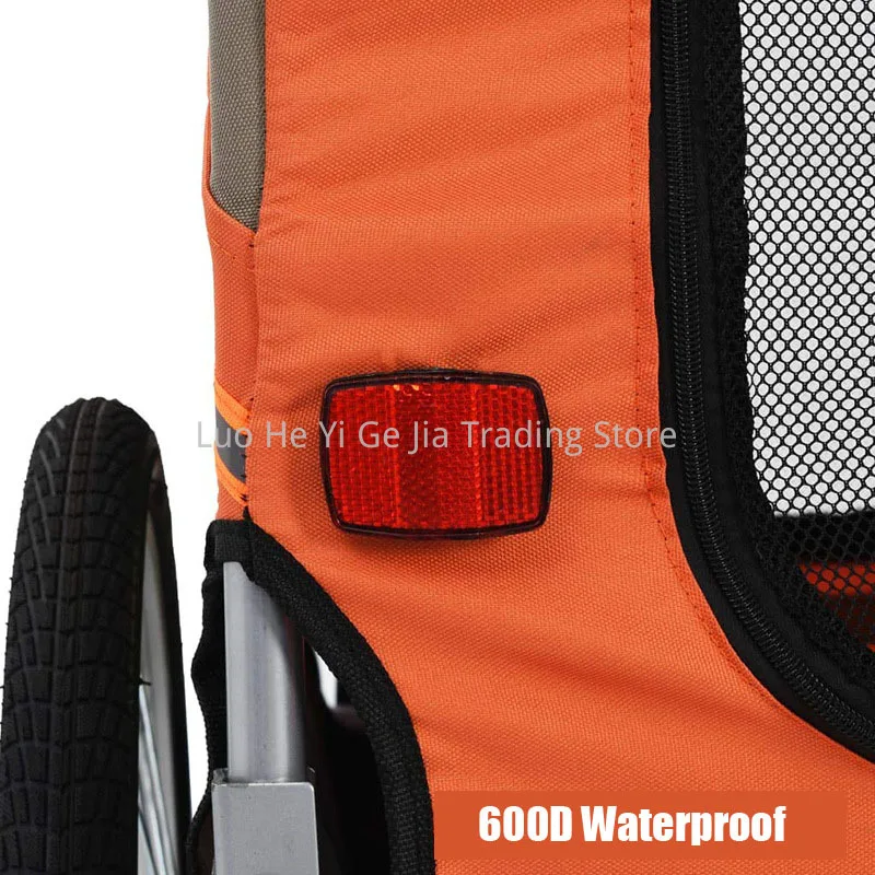 20 Inch Inflatable Wheel Pet Bike Trailer, Aluminum Rim Wheels And Steel Frame Bicycle Cart Dog Carrier