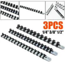 

3pcs/set 1/4" 3/8" 1/2" Plastic Socket Tray Rail Rack Storage Holder Organizer Shelf Stand Socket Wrench Holders Home Tools