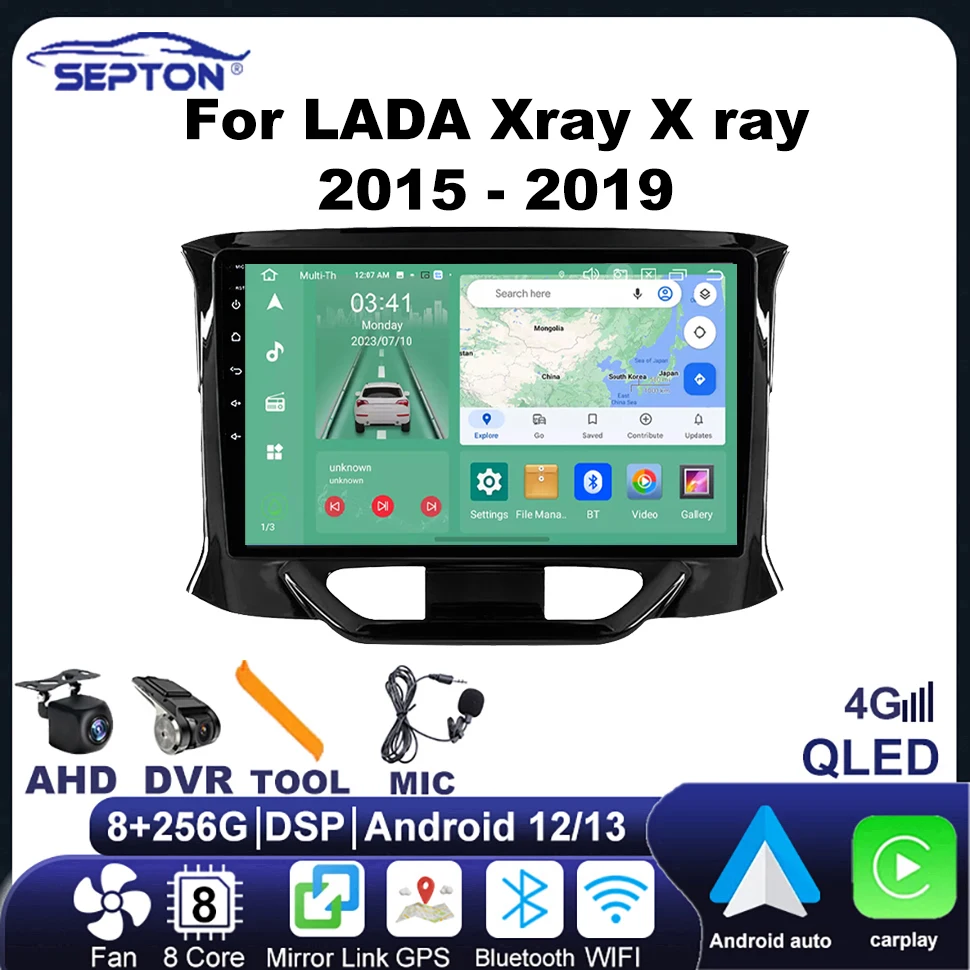 

SEPTON Multimedia Video Player Android Car Radio for LADA Xray X Ray 2015 - 2019 2 Din GPS 4G Autoradio 8+258G 8core Head Unit