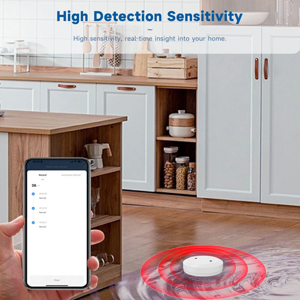 Water Sensor Tuya ZigBee WiFi Smart Water Sensor Leak Detector Flood Water Leakage Alarm Smart Life Control Work With Zigbee Gateway