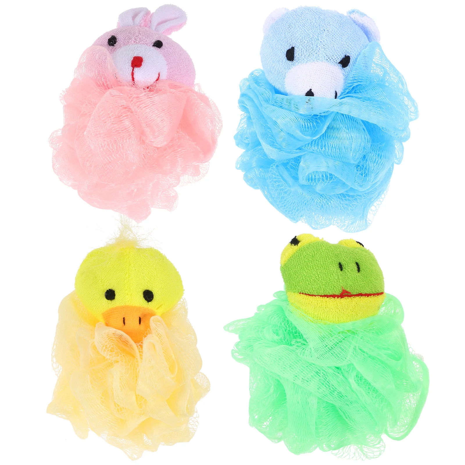 

4Pcs Kids Shower Bathing Balls Wash Towels Body Towels (Assorted Color)