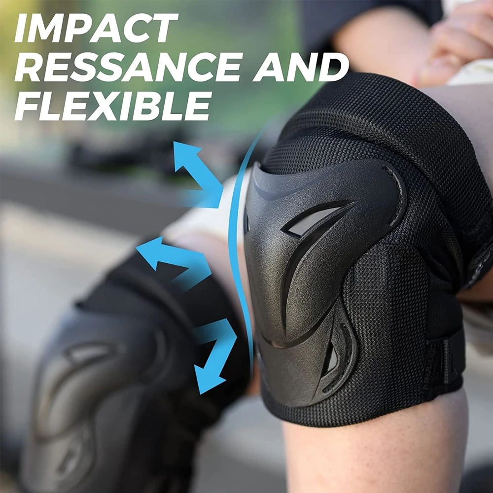 Kids Youth Adults Knee Elbow Wrist Pads Outdoor Multi-Sport Protective Gear Set for Roller Skating Cycling Skateboarding Scooter 3 Kids Youth Adults Knee Elbow Wrist Pads Outdoor Multi-Sport Protective Gear Set for Roller Skating Cycling Skateboarding Scooter 3
