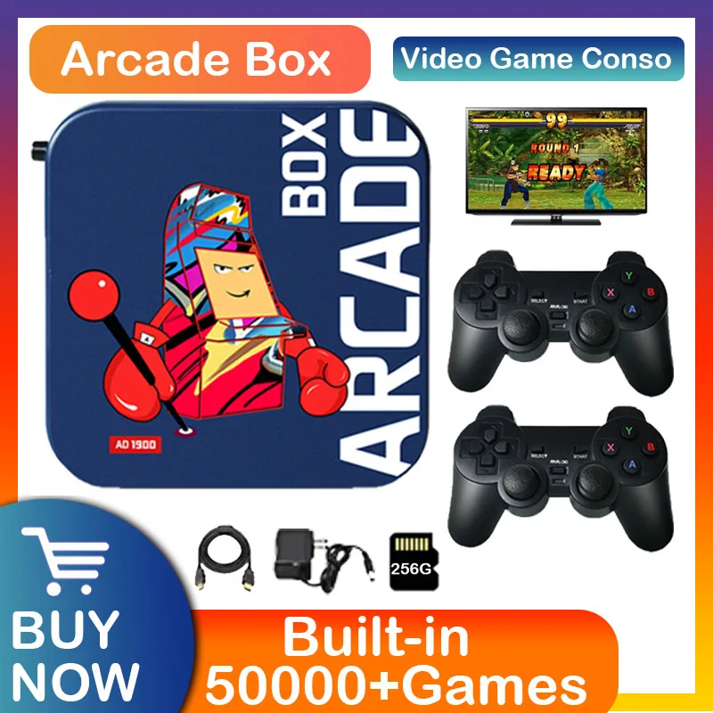 

Arcade Box Portable Video Game Console 50000 Games for PSP/PS1/DC/Naomi/NEOGEO Classic Retro 4KHD Display onTV Projector Monitor