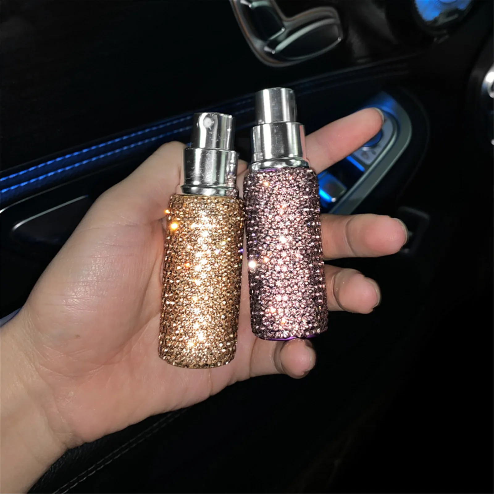 10ml Rhinestone Inlaid Perfume Spray Bottle Portable Travel Mini