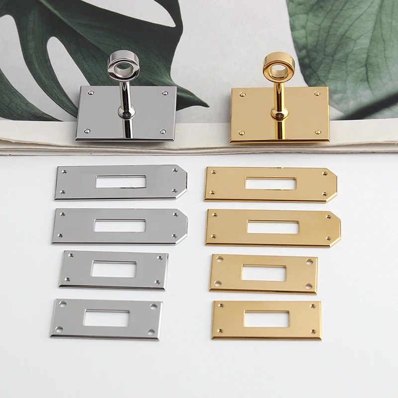 3/10Sets Silver/Gold Stainless Steel Rectangle Eyelets Screws For Handbag Shoulder Bags Lock DIY Hardware Repair Fix Accessories