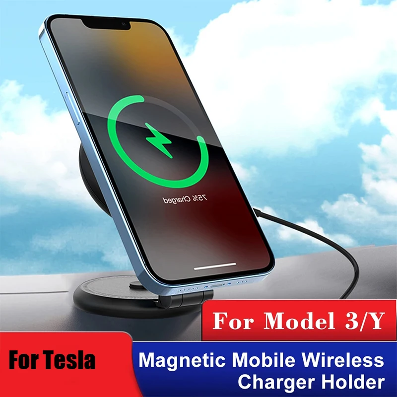 

Модный автомобильный магнитный держатель Model3 для Tesla Model 3/Y 2022 A, аксессуары 360 °, детали интерьера автомобиля