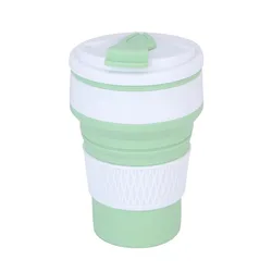 Leakproof Collapsible Silicone Travel Mug (Green 350ml)