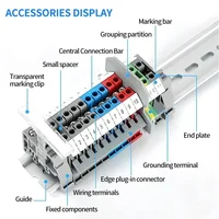 UK1.5N/2.5B/3N/5N/6N/10N/16N/25N/35N/50N Terminal Block สกรู Clamp Connector DIN Rail Universal สายไฟทองเหลืองแรงดันไฟฟ้า Terminal 5