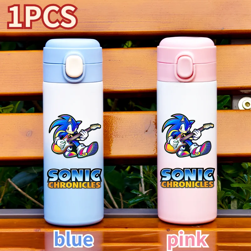 thumbnail image 1 of Sonic The Hedgehog - Vaso de agua aislado de acero inoxidable de gran capacidad para niños, color degradado, 420 ml, portátil, para deportes al aire libre, 1 of 5