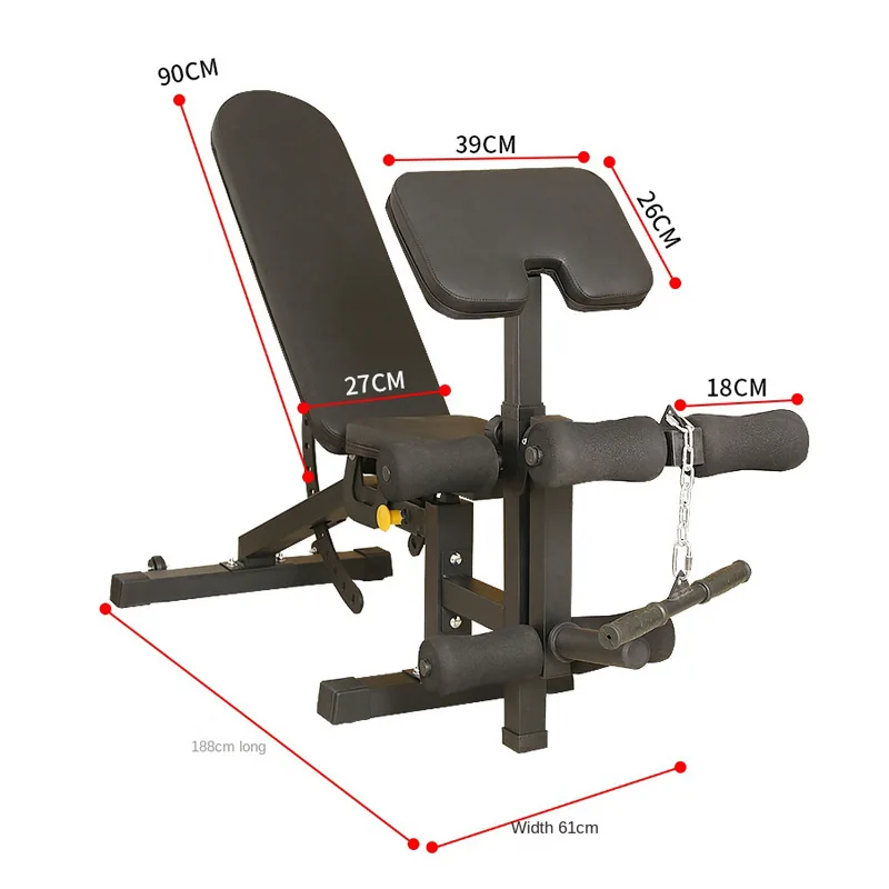 MIYAUP Chain Home Adjustable Dumbbell Stool Multifunctional Fitness Equipment Bird Bench Press