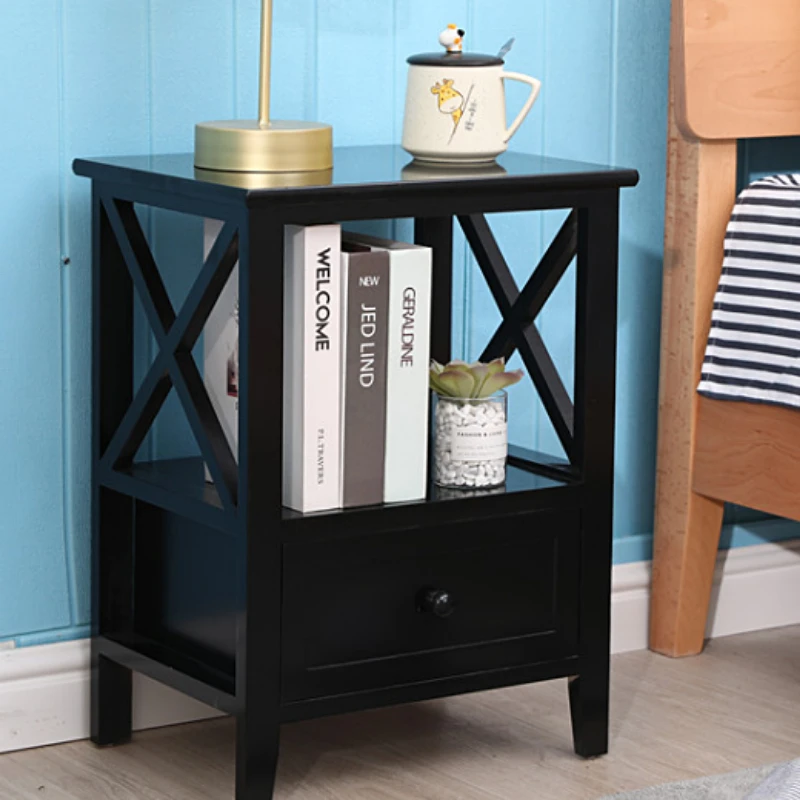 Nightstand Modern Bedside End Table Night Stand with Drawer and Storage Shelf for Living Room Bedroom