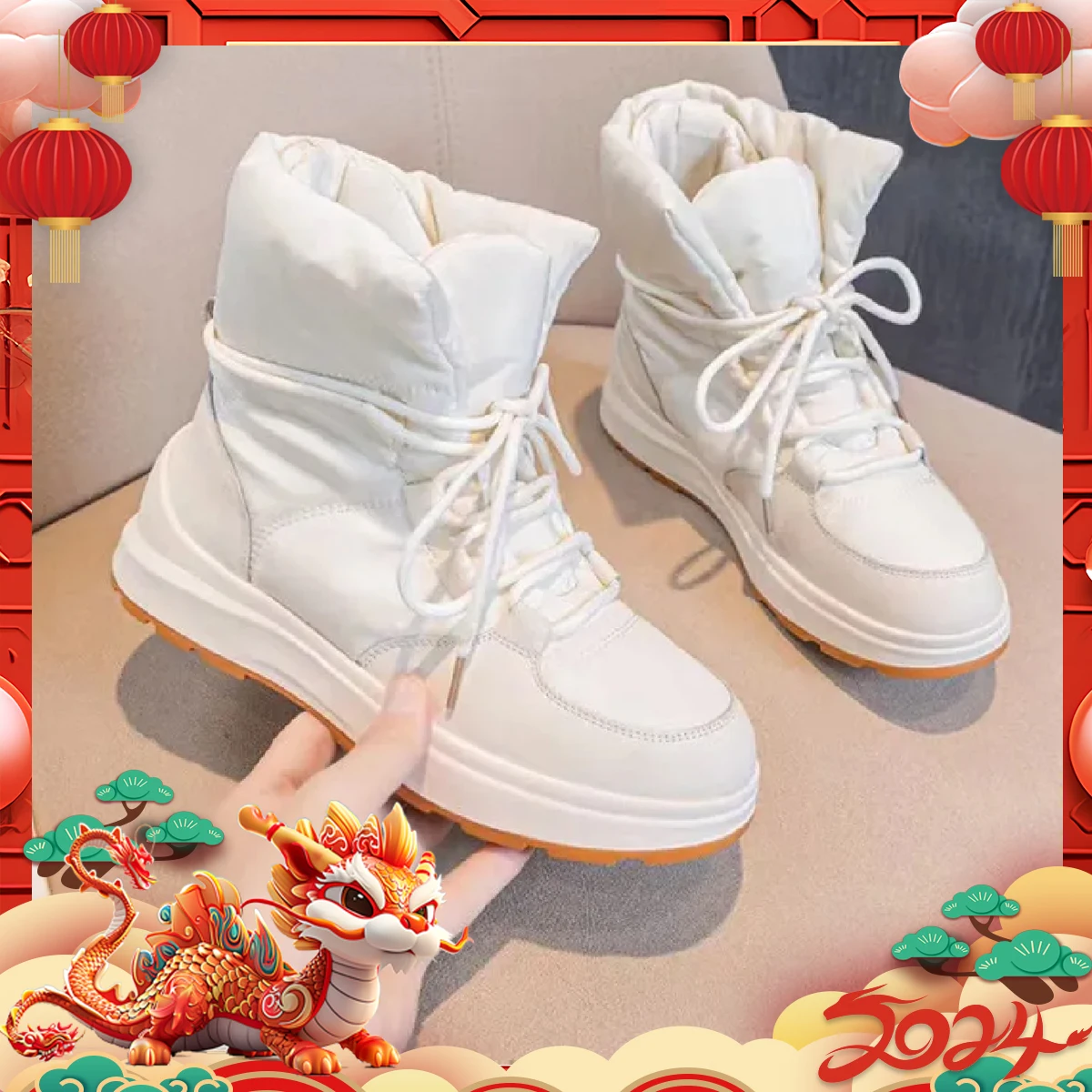 

Snow boots for women 2023 winter new plush and thick insulation for women's short boots waterproof Ankle boots free shipping