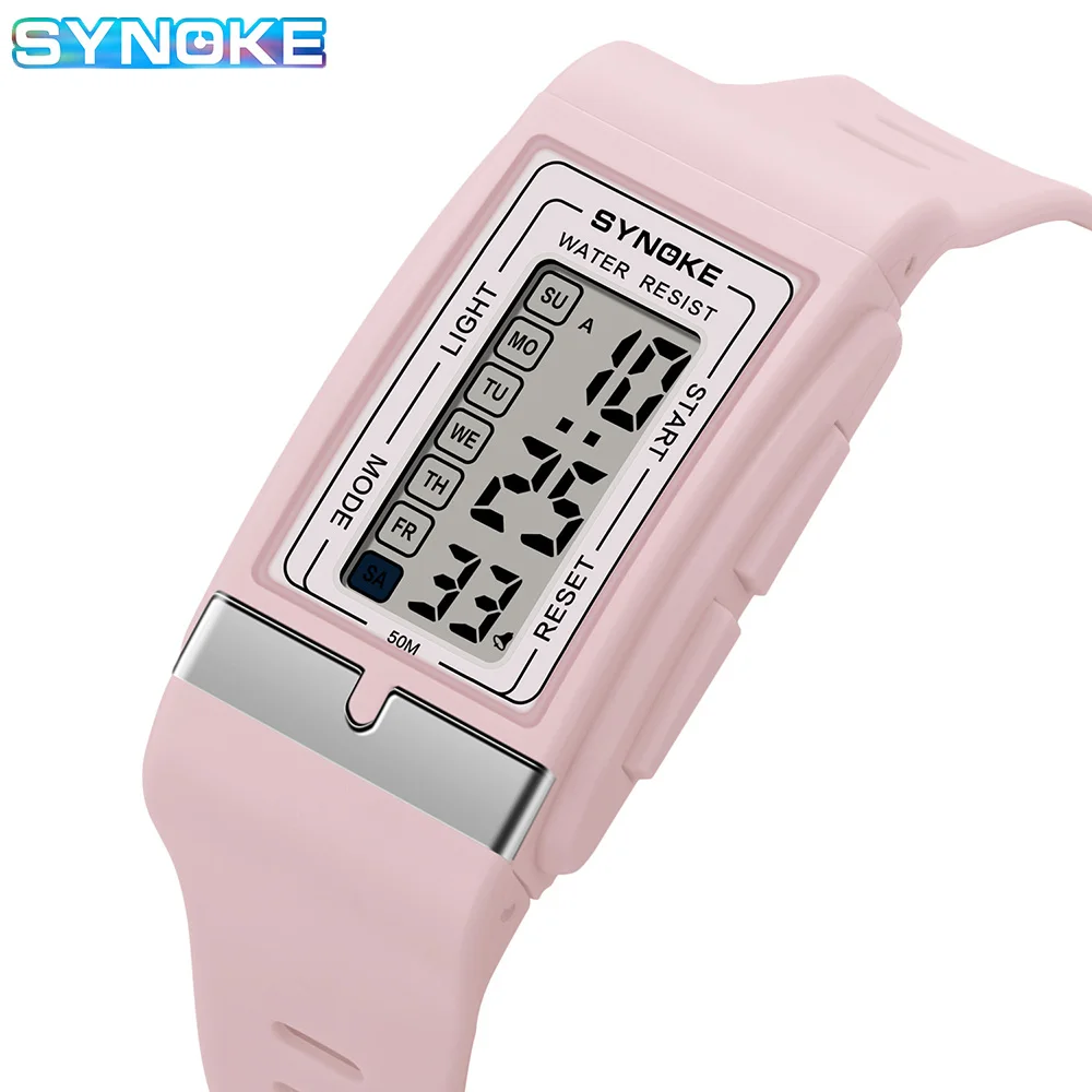 SYNOKE Digital Watches Lady Sports Wristband Multifunction Waterproof Chrono Wristwatch Outdoor Girls Fashion Student Men Watch digital watch