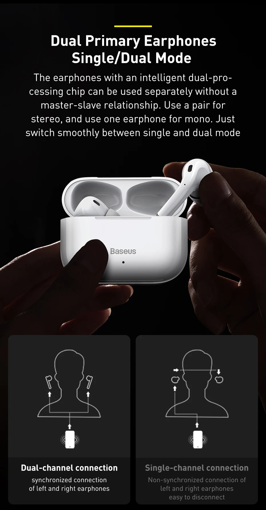 Baseus W3 TWS Bluetooth 5.0 Auriculares Inalámbrico Auriculares True  Wireless Earbuds Handsfree Para iPhone 13 Samsung Xiaomi