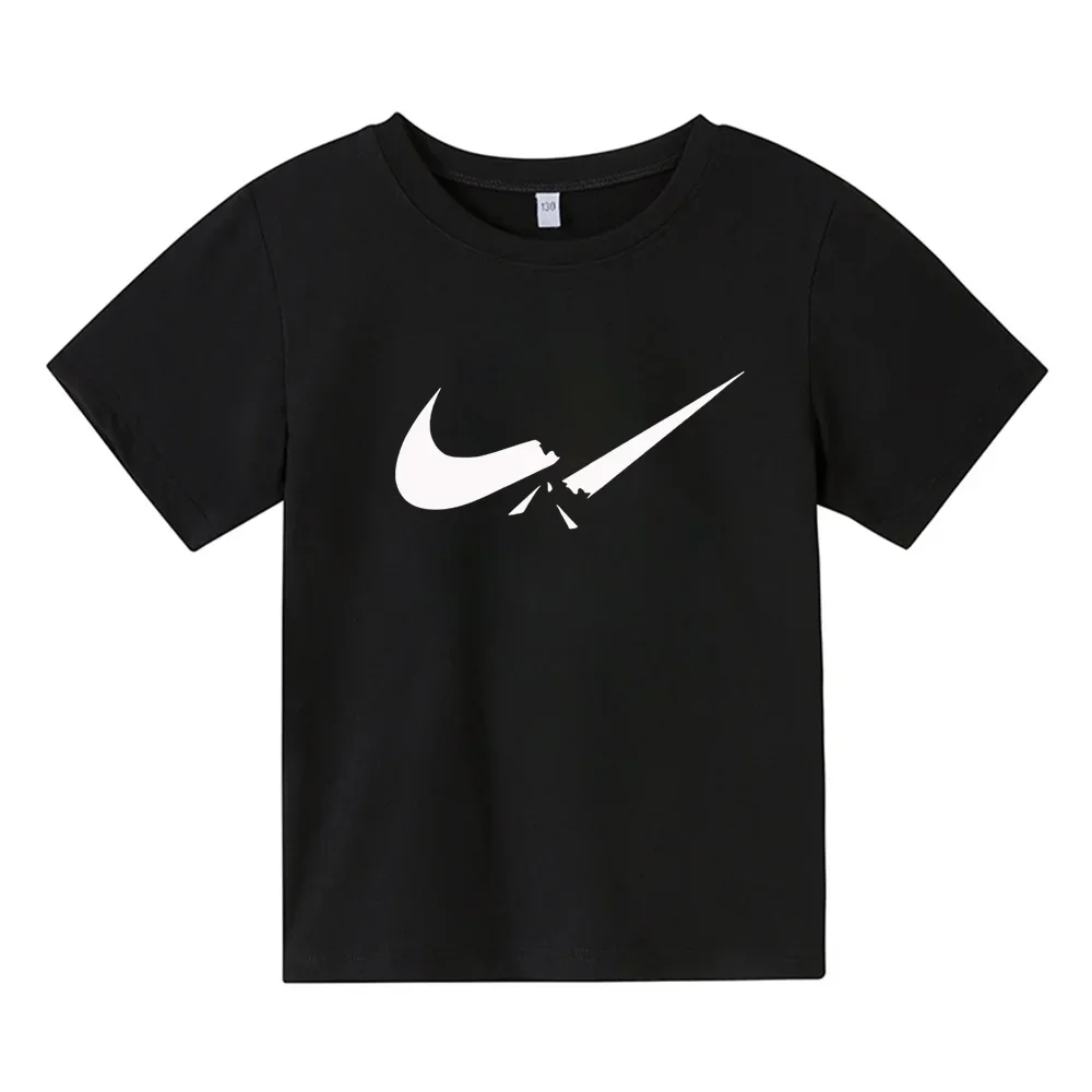 Summer Luxury Design Teen T-shirt Children's Brand Print Casual Short Sleeve Cotton T-shirt Boys Girls Baby Tee Top Kid Clothes 6