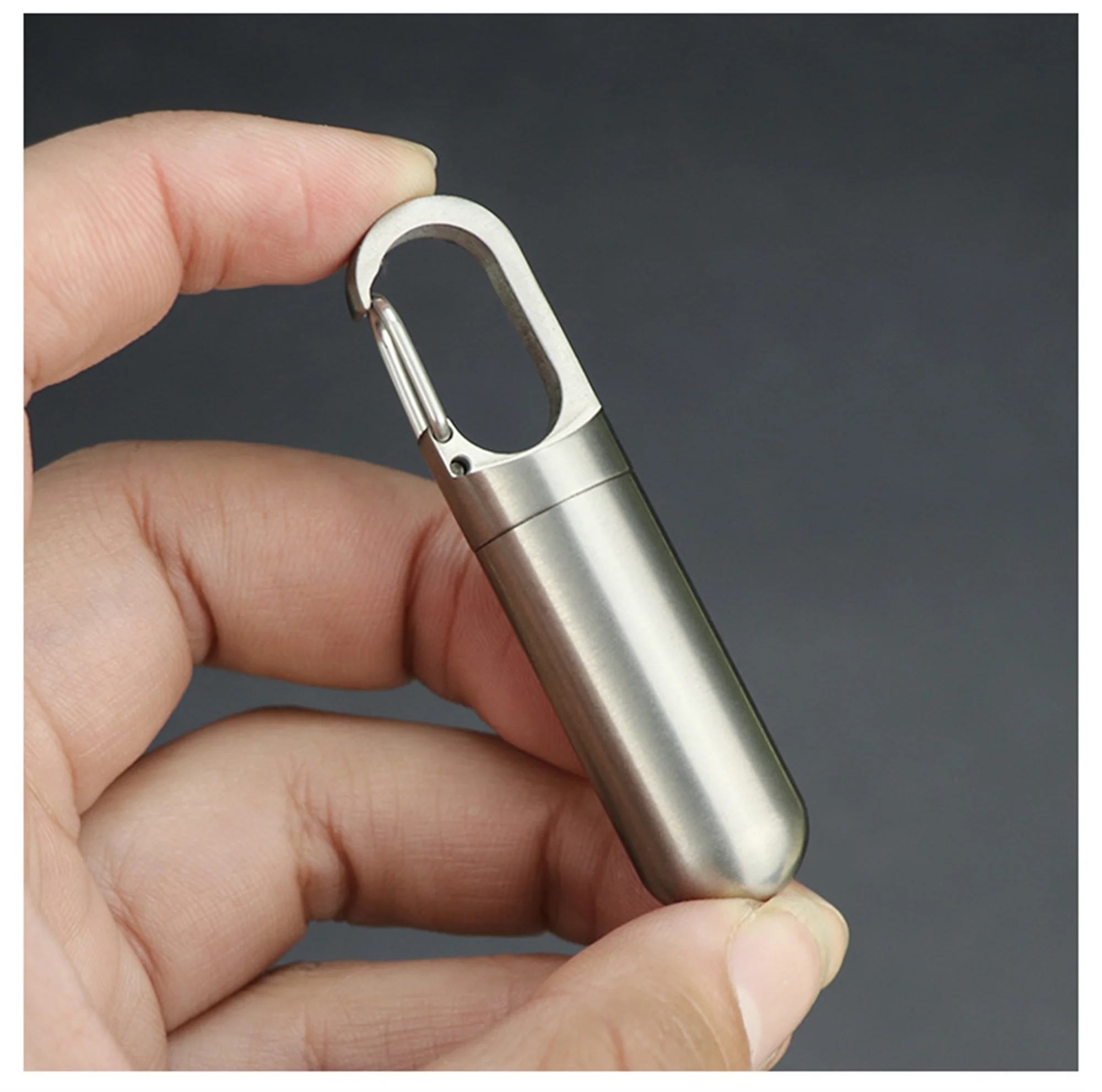  Small Pill Holder Keychain, JEINAPA Titanium