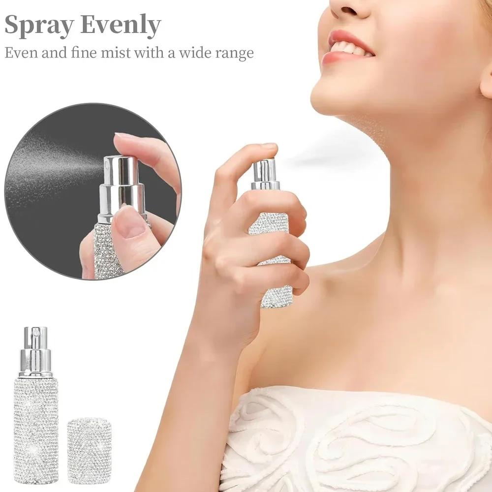 Bling Spray Bottles Crystal Refillable Perfume Bottle Empty Spray Bottle Atomizer Perfume Bottles Pocket Size for Outgoing