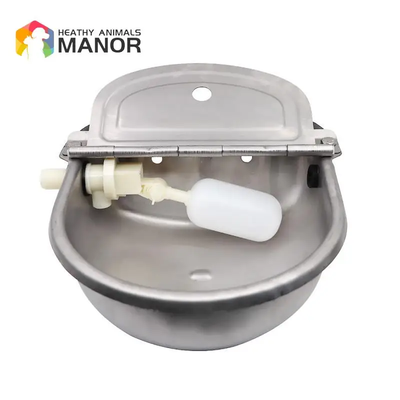 

304 Stainless Steel With Drain Hole Drink Automatic Float Farming Trough Horse Cow Water Bowl Supplies Sheep Dog Pet Goat Cattle