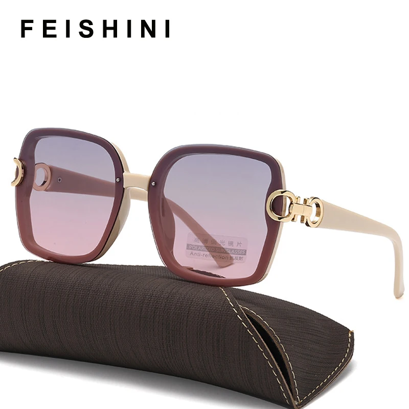 Feishini 2023 Luxe Vintage Zonnebril Vrouwen Merk Designer Hot