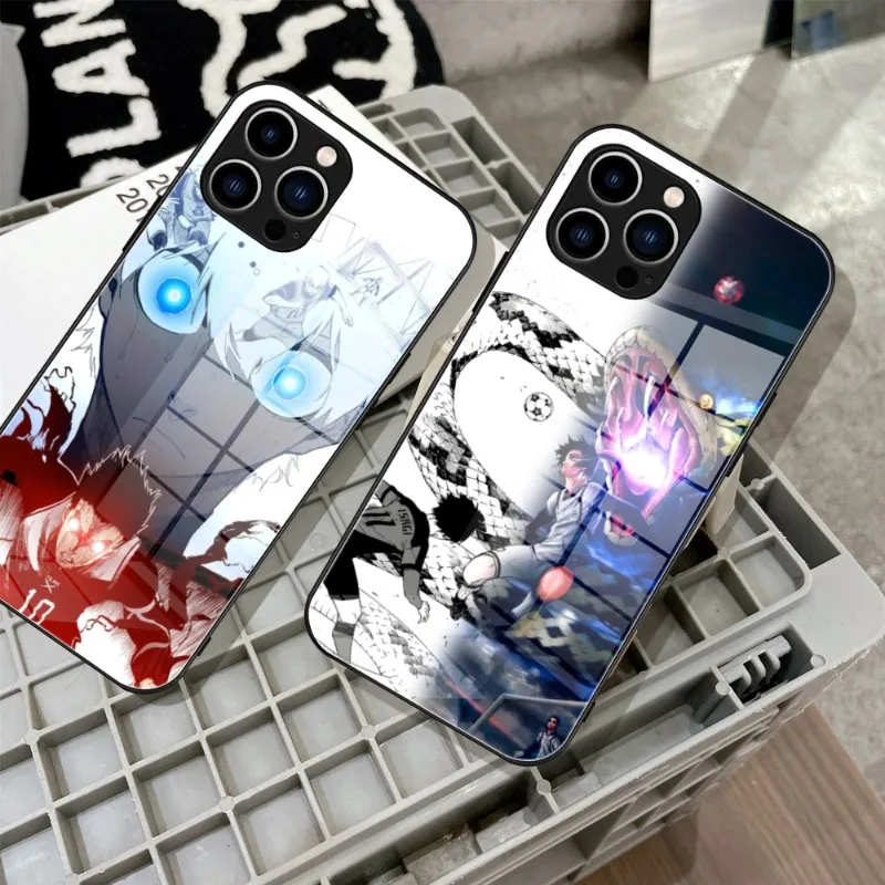 Custodia Per Telefono Anime Blue Lock In Vetro Temperato Per Iphone 14 15 11 12 Pro 8 7 14 15 Plus 13 Pro Max Xr Iphone 15 Cover