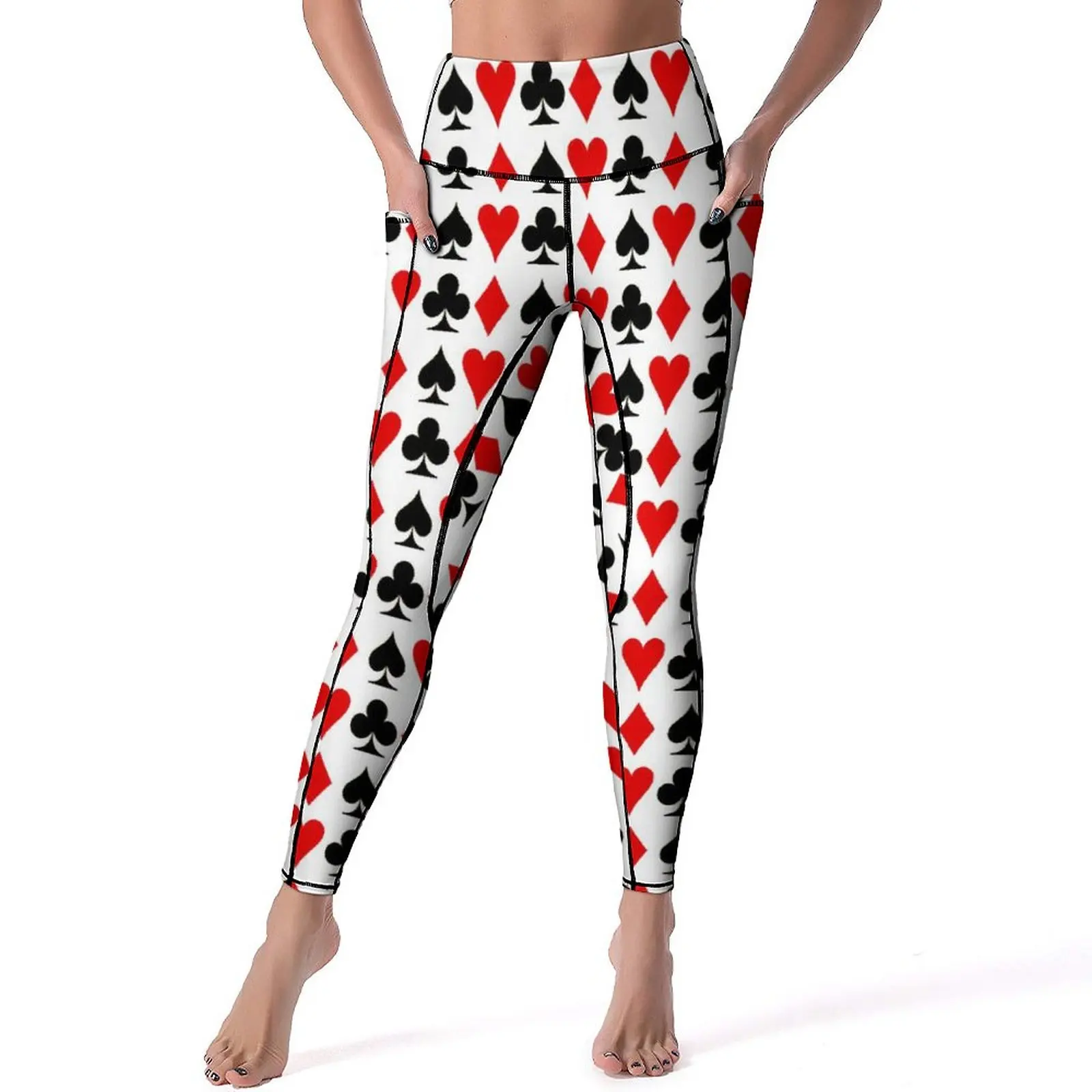 

Playing Cards Suit Yoga Pants Women Club And Heart Leggings Push Up Aesthetic Yoga Legging Stretch Graphic Fitness Sport Pants